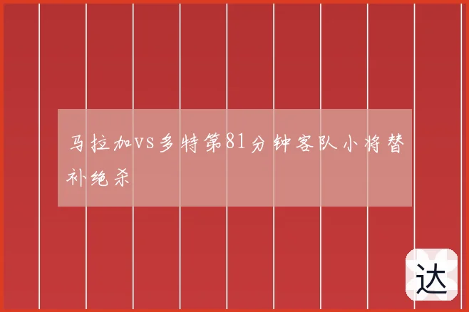 马拉加vs多特第81分钟客队小将替补绝杀